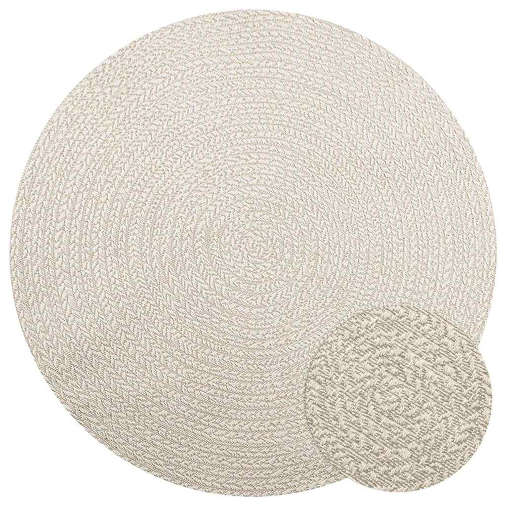 Tapis zizur crème ø 160cm aspect de jute intérieur et extérieur