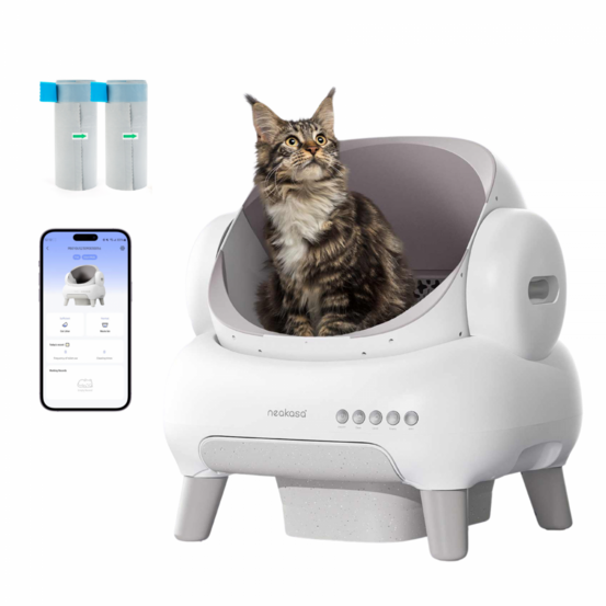 Neakasa litière automatique pour grands chats - grande ouverture - blanc