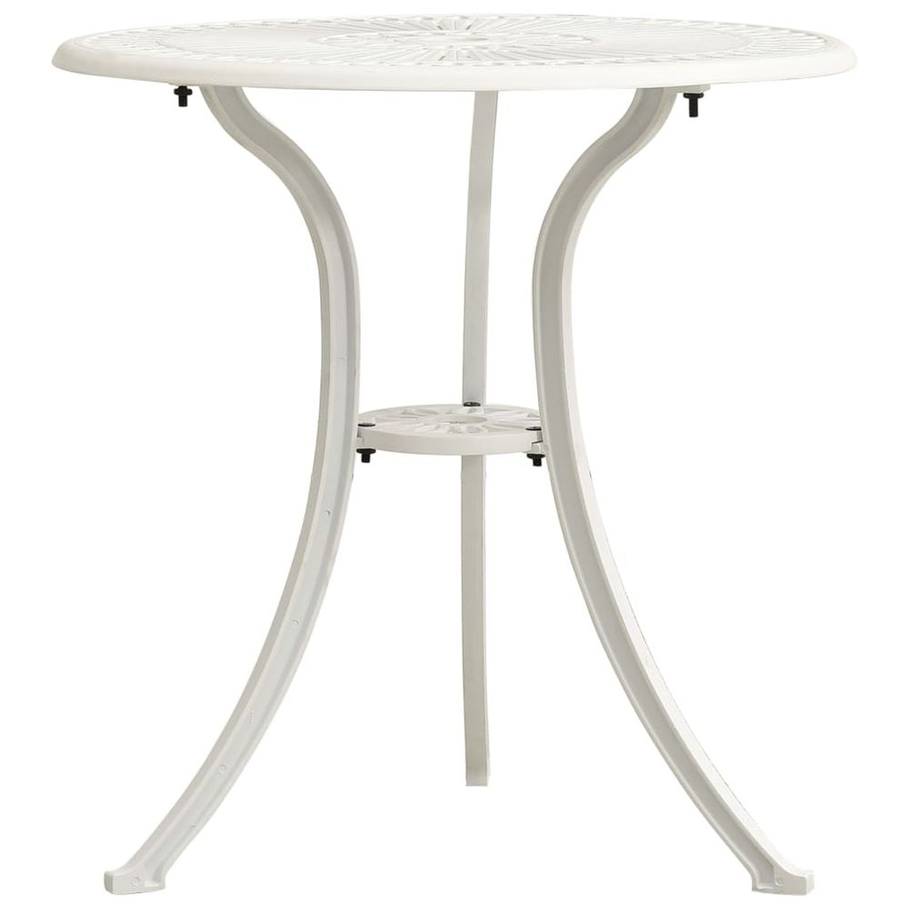 Table de jardin blanc 62x62x65 cm aluminium coulé
