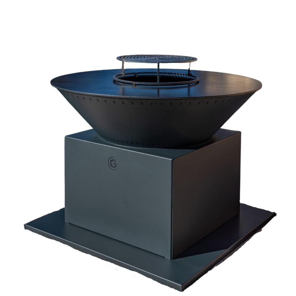 Festif double cuve aluminium - brasero 90 x 103 cm anthracite - sobre et efficace pour une chaleur agréaben extérieur