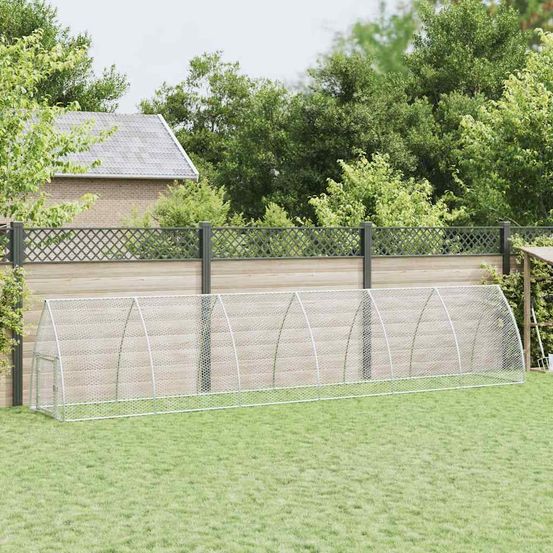 Enclos poulailler xxl acier galvanisé parc extérieur 600x105x120 cm