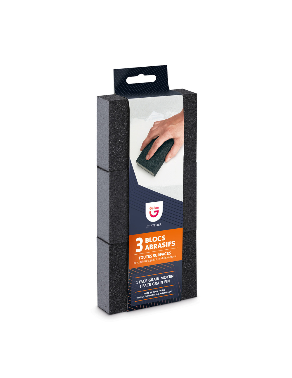 10 lot 3 blocs abrasifs toutes surfaces - gerlon
