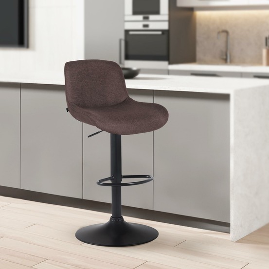 Tabouret de bar solon tissu noir