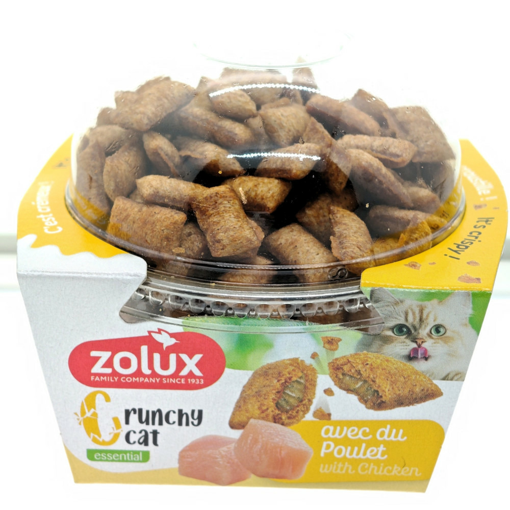 Friandise crunchy cat poulet 80 gr pour chat