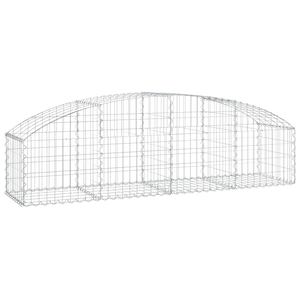 Panier de gabions arqué 200x50x40/60 cm fer galvanisé