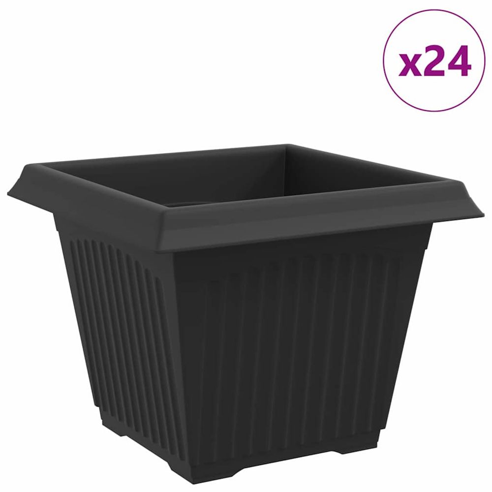 Pot de fleurs carré 24 pc noir 28,5 x 28,5 x 22 cm plastique