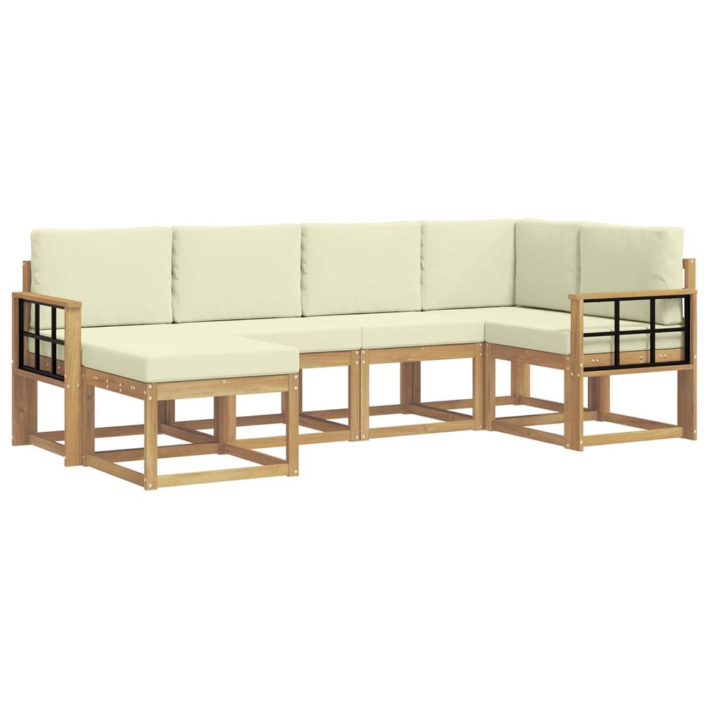 Ensemble de canapés d'extérieur 6 pc blanc et crème polyester