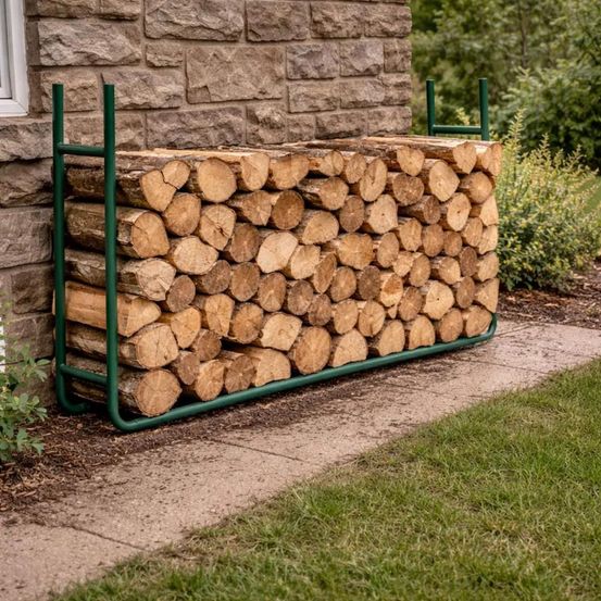 Range bûche métallique 120x90x20 cm - support bois de chauffage