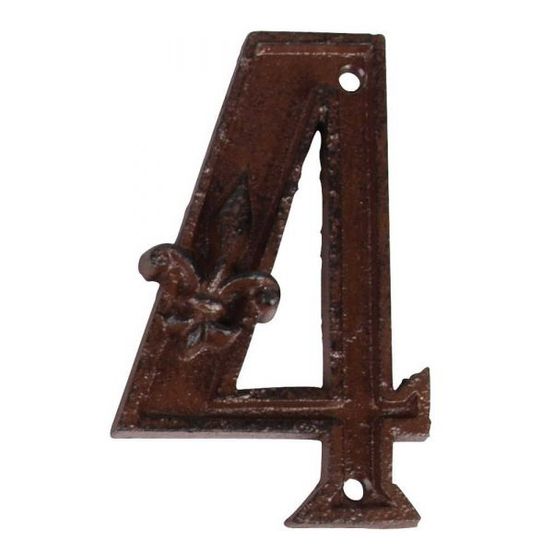 Numéro de maison en fonte chiffre 4