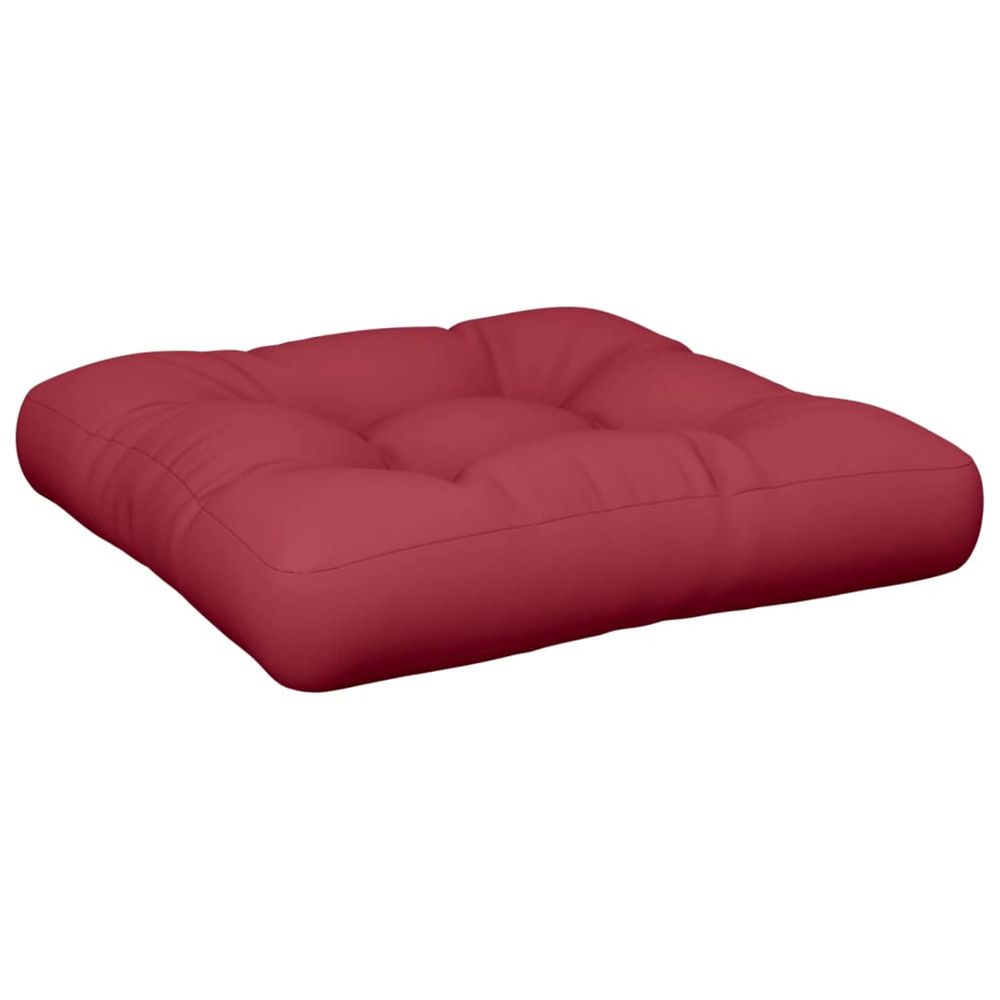 Coussin de palette rouge bordeaux 50x50x12 cm tissu