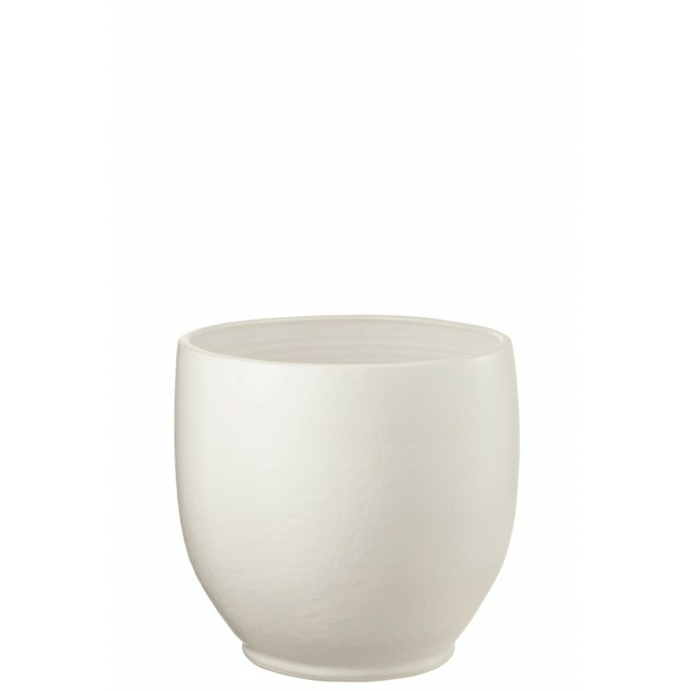 Cache pot en céramique blanc 39x39x37 cm