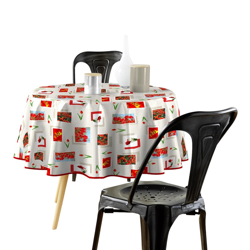 Nappe ronde tulipes