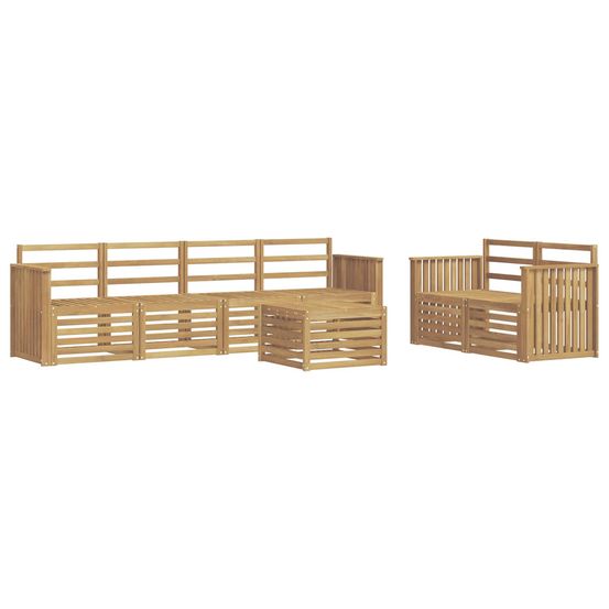 Ensemble de canapés d'extérieur 7 pc blanc bois d'acacia massif