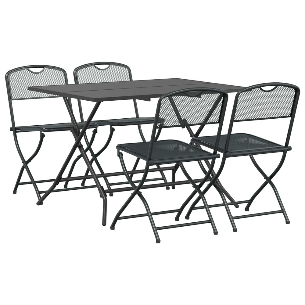 Ensemble de meubles d'extérieur 5 pcs anthracite fer et acier