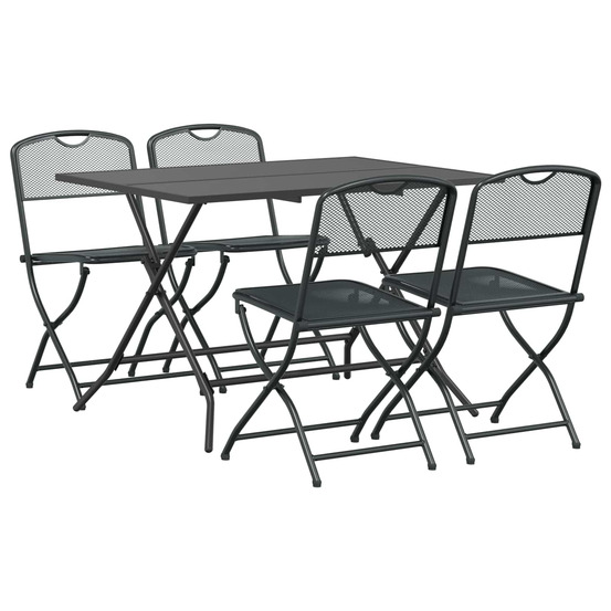 Ensemble de meubles d'extérieur 5 pcs anthracite fer et acier