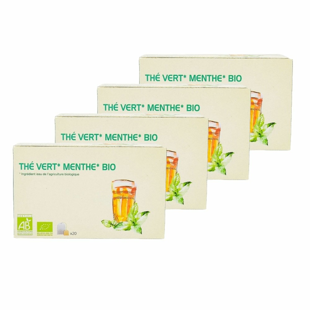 Thé vert menthe bio - 20 sachets - agidra