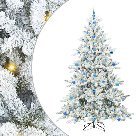 Sapin de noël artificiel à branches articulées blanc 210 cm pvc