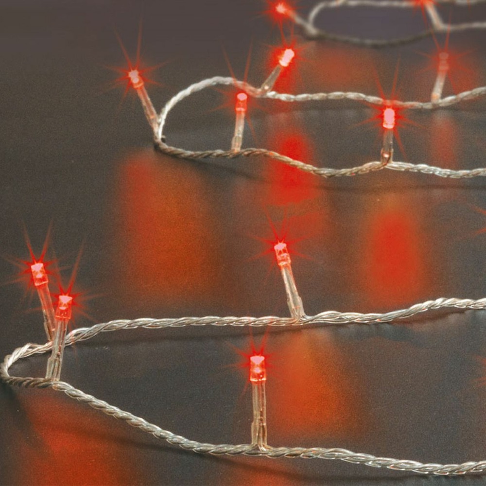 Guirlande lumineuse 10 mètres 100 led rouge et 8 jeux de lumière