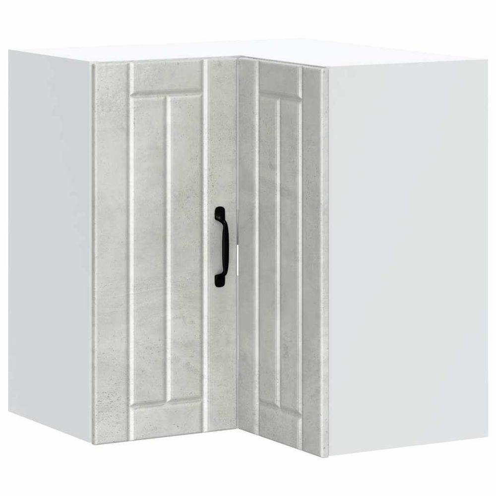 Armoire d'angle murale de cuisine lucca gris béton