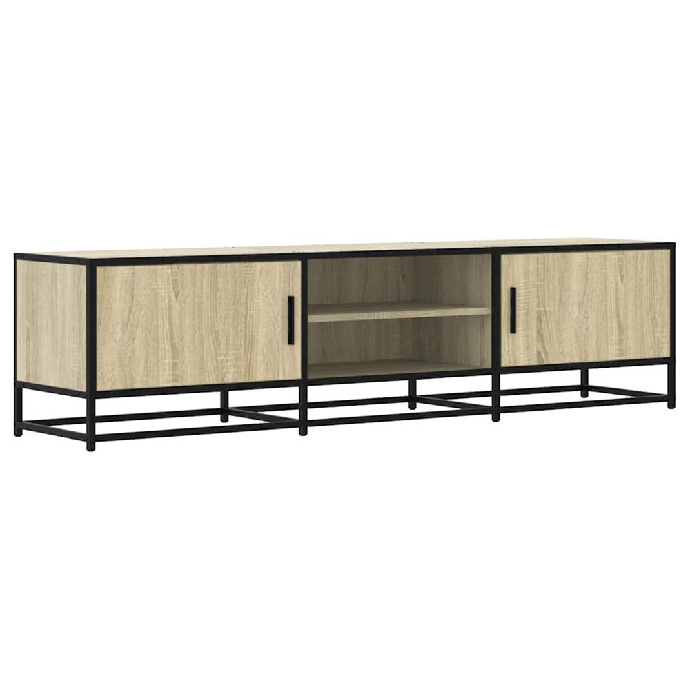 Meuble tv chêne sonoma 160x35x41 cm bois d'ingénierie et métal