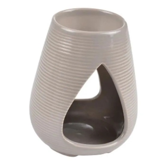 Brûleur a huile en céramique design élégant taupe