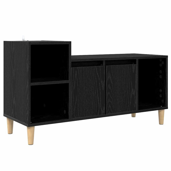 Meuble tv chêne noir 100 x 35 x 55 cm bois d'ingénierie