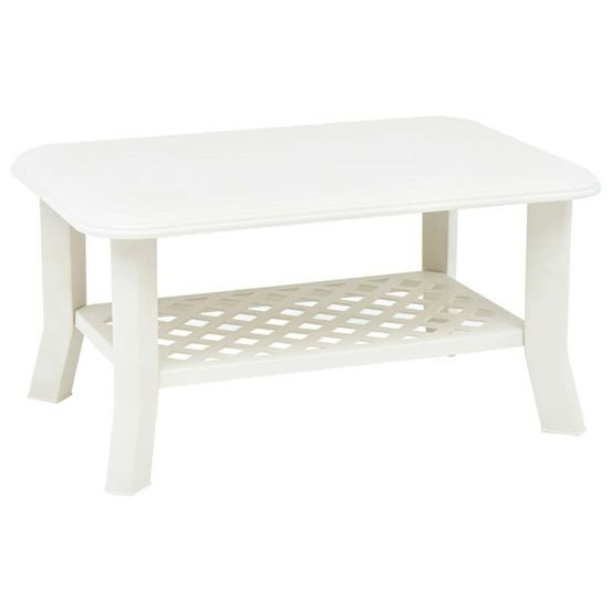 Table basse blanc 90x60x46 cm plastique