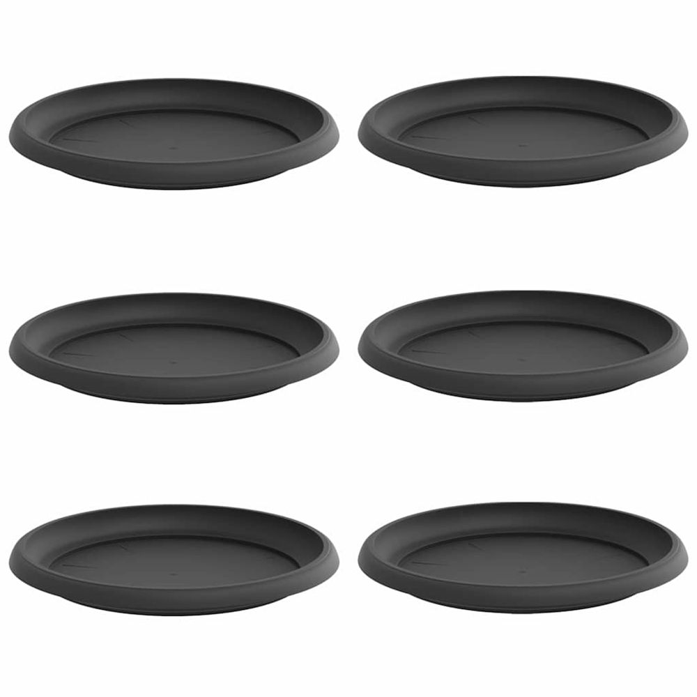 Plateau à fleurs rond 6 pc noir ø 23,5 x 2,5 cm plastique