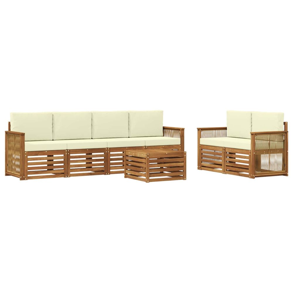 Ensemble de canapés d'extérieur 7 pc naturel et crème
