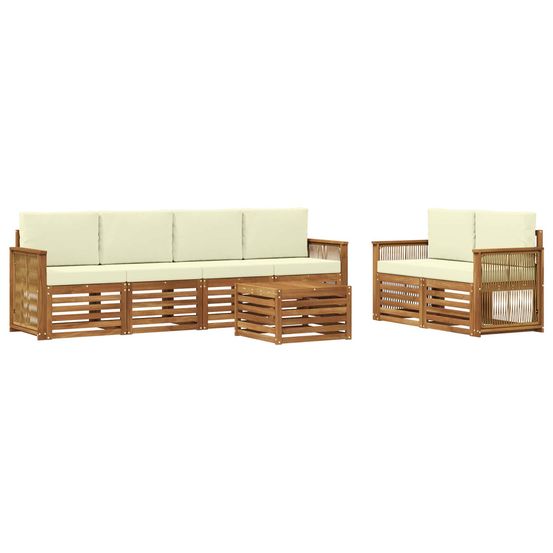 Ensemble de canapés d'extérieur 7 pc naturel et crème
