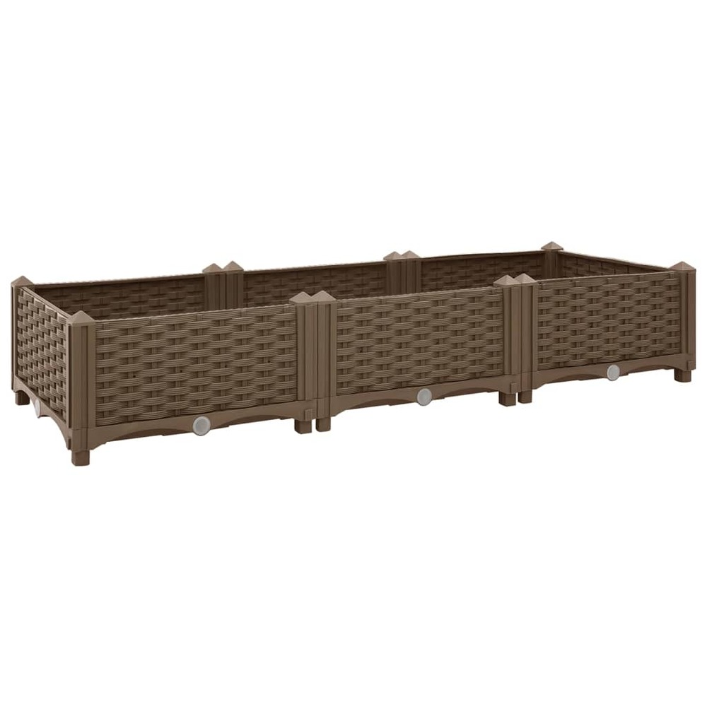 Jardinière lit surélevé plantes fleurs jardin 120 x 40 x 23 cm polypropylène marron