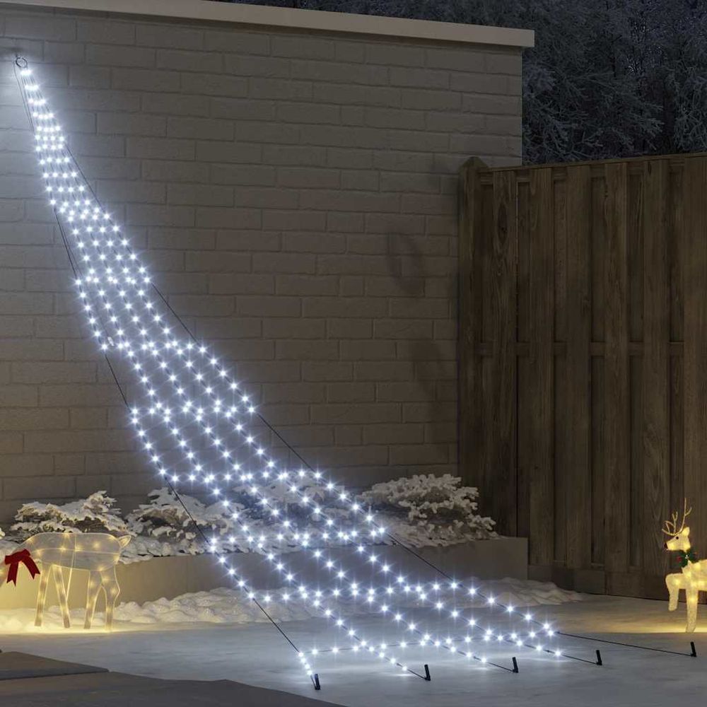Arbre de noël géant led métal pour jardin extérieur blanc froid 500 cm