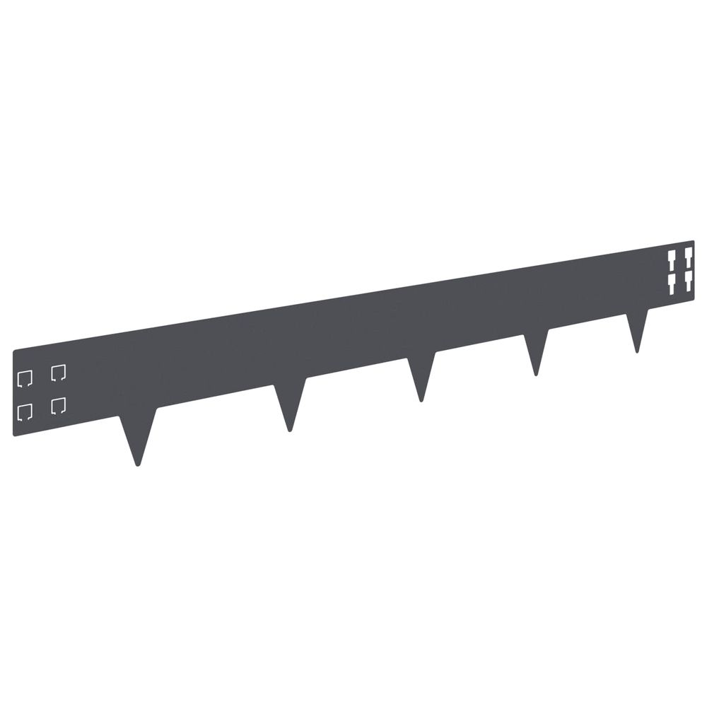 Bordure de pelouse 30 pc 100 x 15 cm acier anthracite