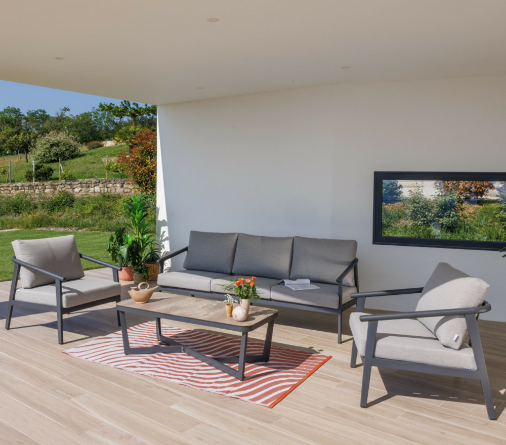 Salon de jardin en aluminium - 5 places - fontana