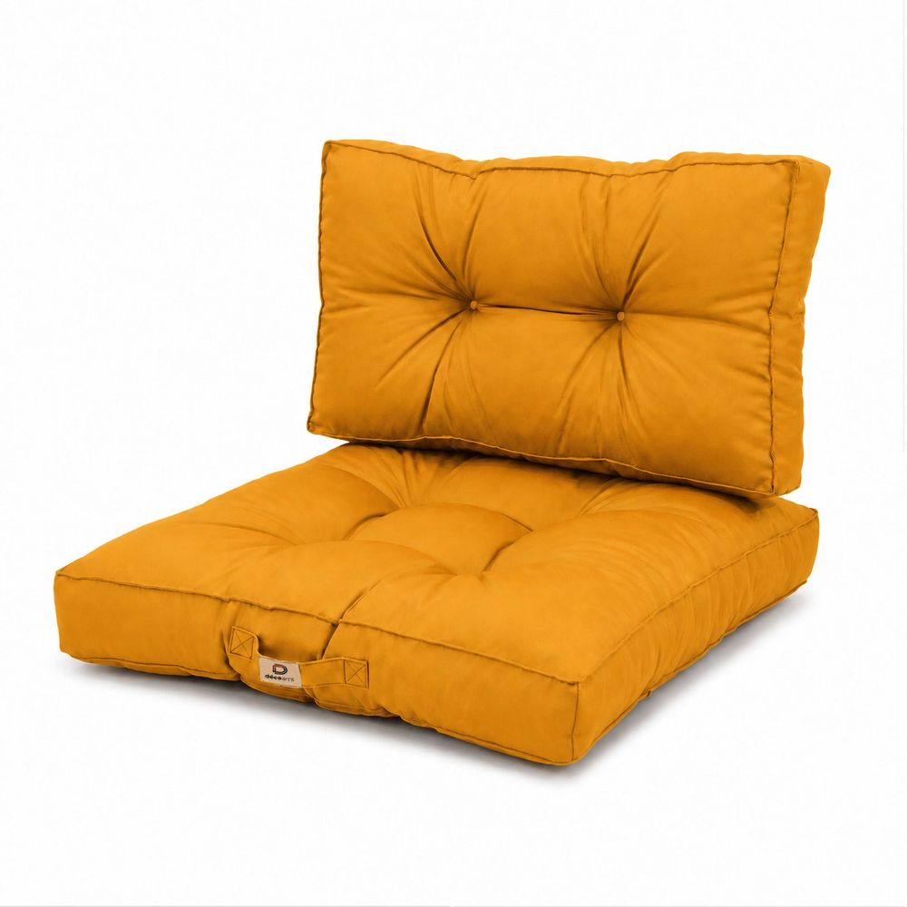 Coussins pour salon de jardin capitonné 60x60cm jaune