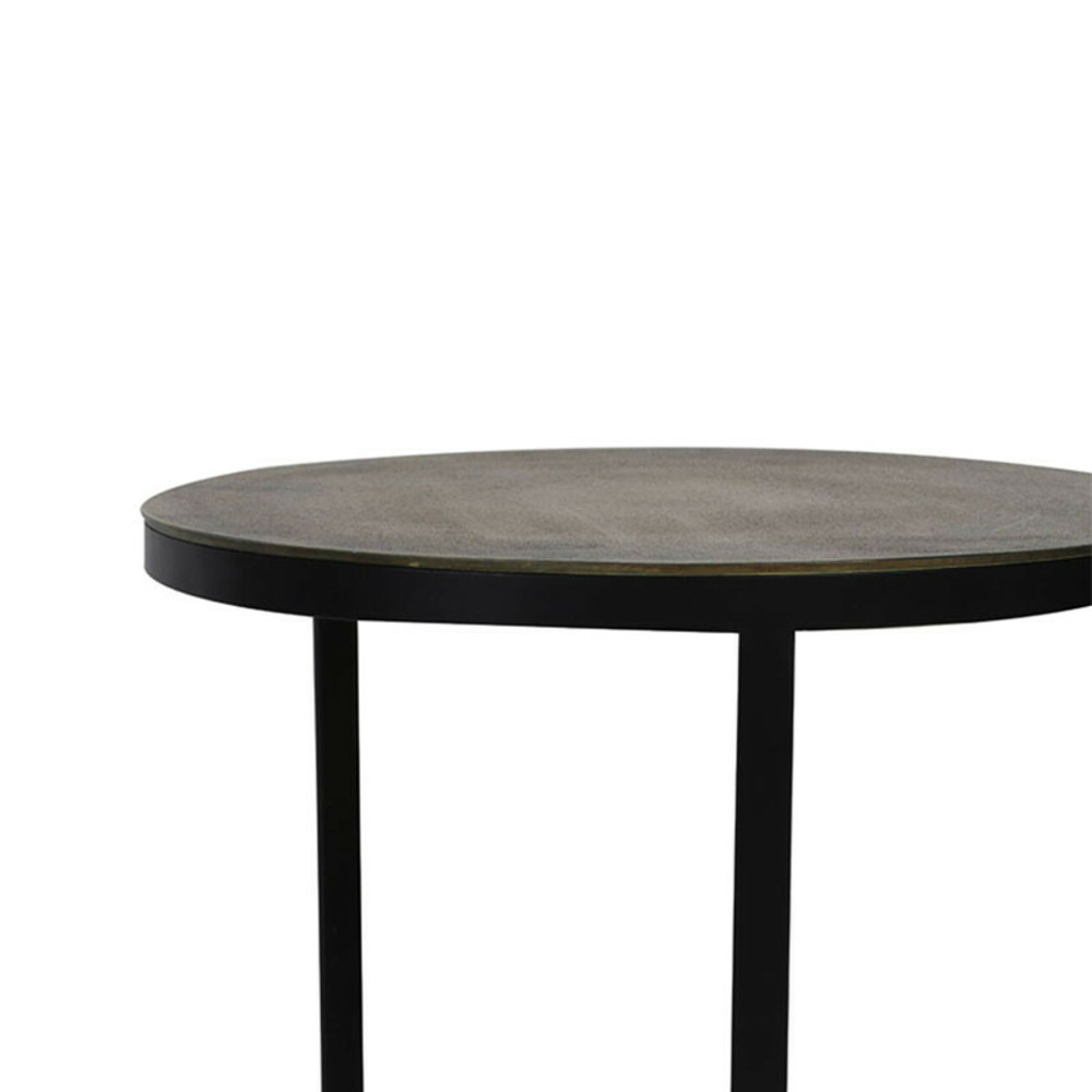 Ensemble 2 tables basses gigognes bronze et métal noir 52x49x49cm