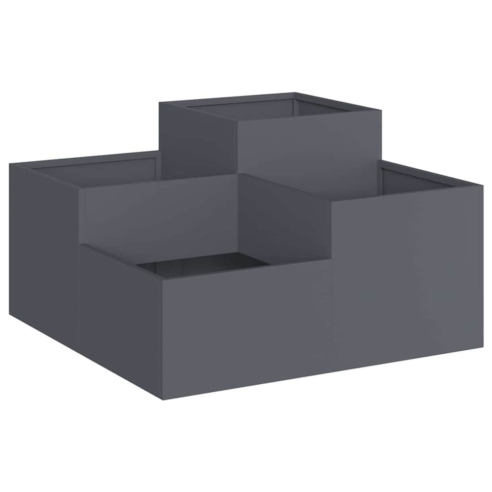 Cache-pot de jardin anthracite 100 x 100 x 48 cm acier