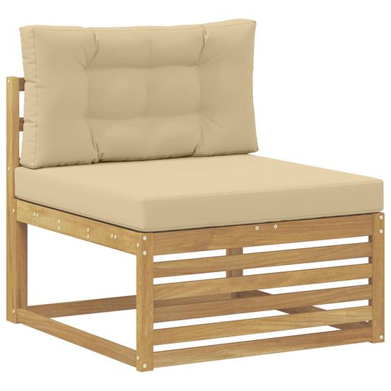 Sofa de milieu extérieur bois d'acacia massif blanc