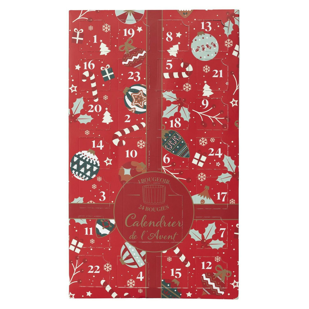 Calendrier de l'avent 24 bougies parfumées & photophore 