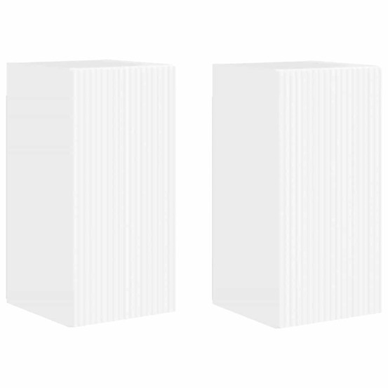 Meuble tv mural 2 pcs blanc brillant 30 x 31 x 60 cm