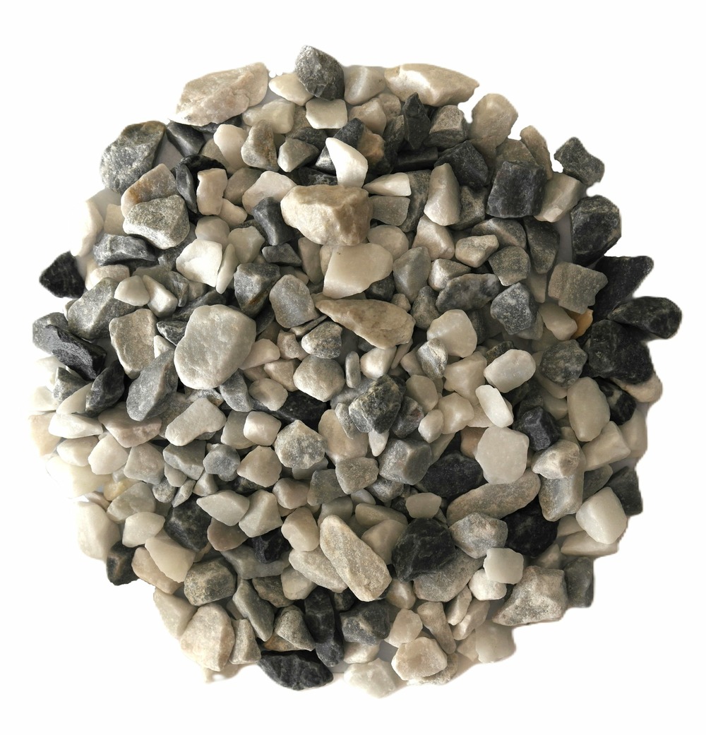 Gravillon concassé mixte marbre ice 8/12 en sac de 25 KG