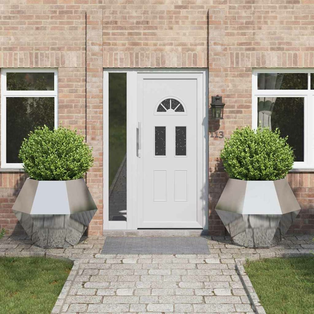 Jardinière 2 pcs argent 100 x 100 x 80 cm acier galvanisé