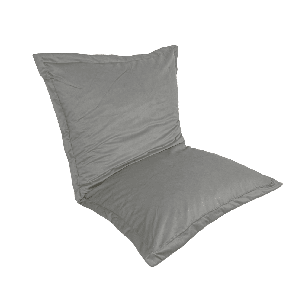 Pouf intérieur xl - housse velours - 150x100cm - gris