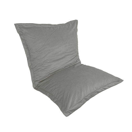 Pouf intérieur xl - housse velours - 150x100cm - gris