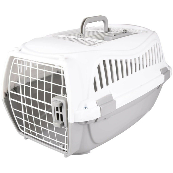 Cage de transport globe s 37 x 57 x h 33 cm, gris pour chien max 9 kg