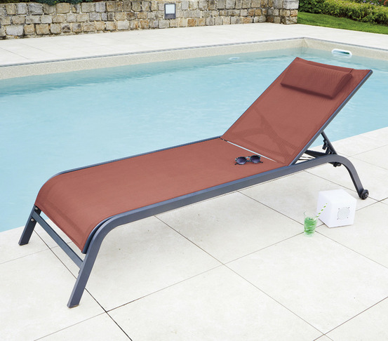 Transat de jardin en acier - terracotta - gozo