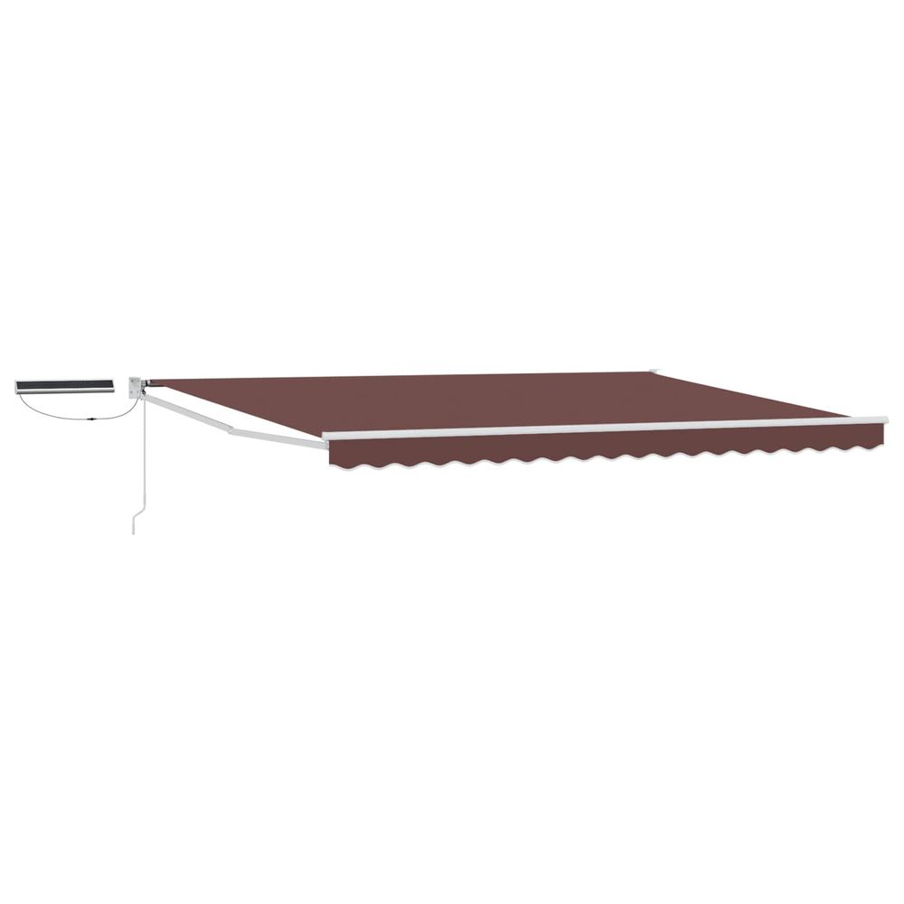 Auvent rétractable électrique marron et blanc 4 x 2 m