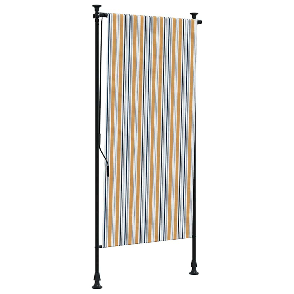 Store roulant d'extérieur jaune et blanc 100x270 cm tissu acier