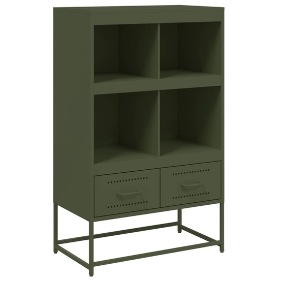 Buffet bahut commode armoire meuble de rangement organisateur cuisine salle de séjour salon haut olive 68 x 39 x 111,5 cm aci