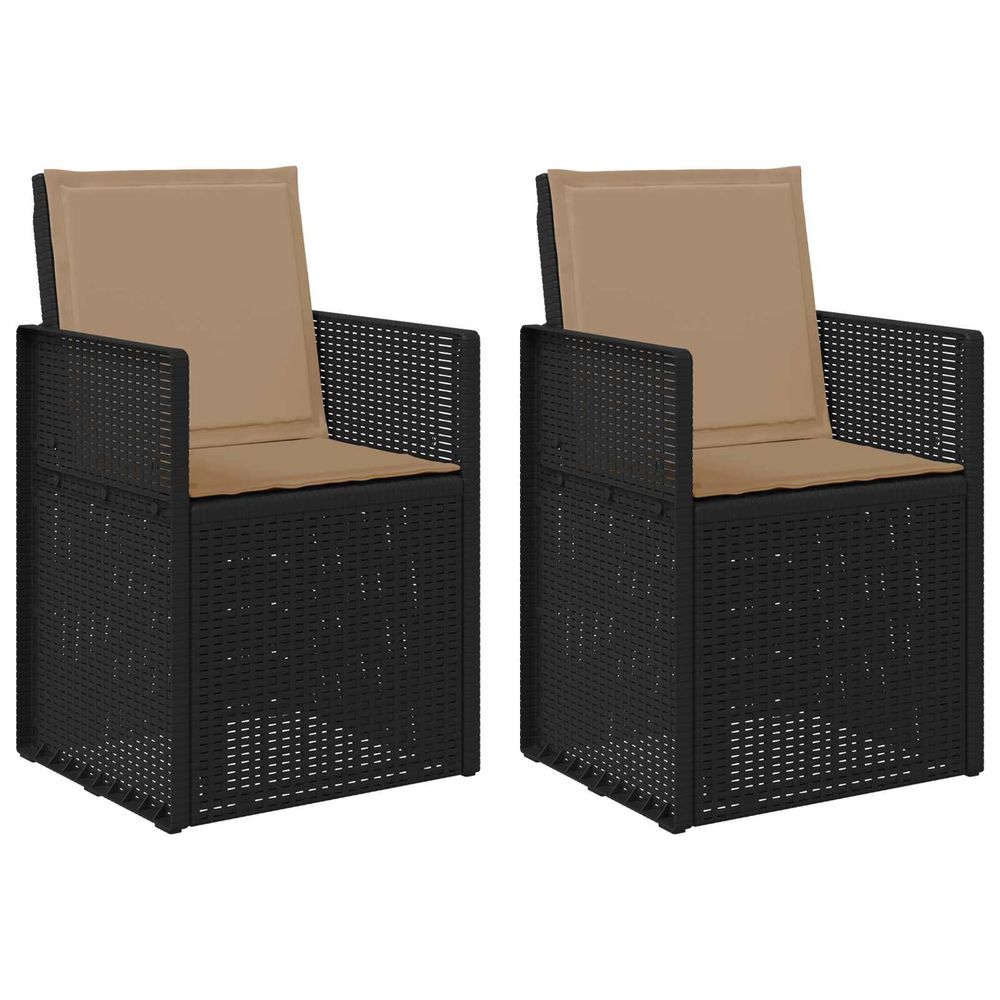 Chaises de jardin salle à manger 2 pc anthracite et taupe pp